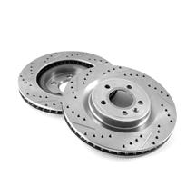 Mustang Rear Brake Rotors - 13" - Drilled & Slotted (15-23) Ecoboost PP/GT/GT PP