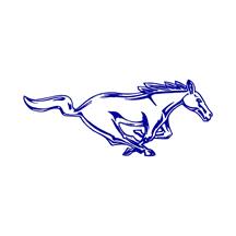 Mustang Running Pony Decal - RH - 8"  - Blue