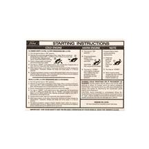 Mustang Starting Instructions Sun Visor Sleeve (79-80)