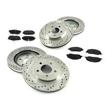 Mustang StopTech Rotor & Hawk Pad Kit - Drilled & Slotted (05-14) GT/V6