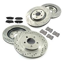 Mustang StopTech Rotor & Hawk Pad Kit - Drilled & Slotted (07-14) GT/GT500/Boss 302