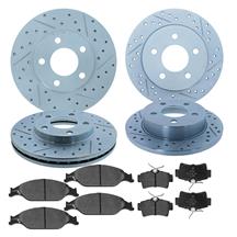 Mustang StopTech Rotor & Hawk Pad Kit - Drilled & Slotted (99-04) GT/V6