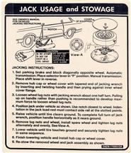 Mustang Hatchback Jack Instructions Decal (79-81)