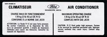 Mustang A/C Refrigerant Charge & Pressure Decal (82-89)