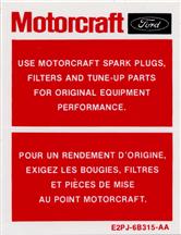 Motorcraft Mustang Parts Decal (82-83)