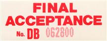 Mustang Assembly Line Final Acceptance Decal (84-94)