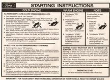 Mustang Starting Instructions Sun Visor Sleeve (79-80)