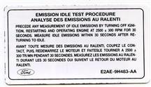 Mustang Emission Test Procedure Decal