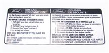 Mustang Air Bag Information Decal (90-93)