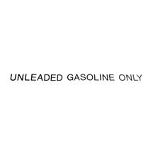 Unleaded Gasoline Only Decal Black