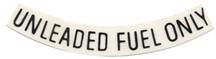 Unleaded Gasoline Only Decal - Curved Black