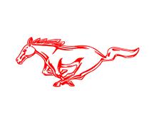 Mustang Running Pony Decal - LH - 8"   - Red