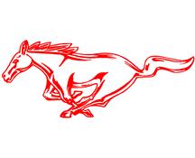 Mustang Running Pony Decal - LH - 12"  - Red