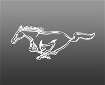 Mustang Running Pony Decal - LH - 8"  - White