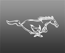 Mustang Running Pony Decal - RH - 8"  - White