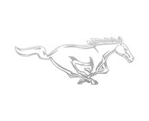 Mustang Running Pony Decal - RH - 8"  - Silver