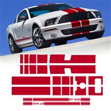 Phoenix Graphix Mustang Lemans Racing Stripe Kit w/ Side Stripes - Red (07-09) GT500 2007SGT5 Red