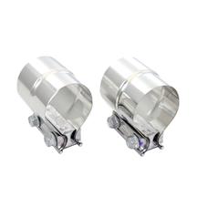 Mustang Stepped 2.5" Exhaust Clamps, Pair Stainless HVC10