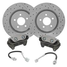 SVE Mustang 13" Cobra Style Front Brake Kit w/ Drilled & Slotted Rotors (94-04)