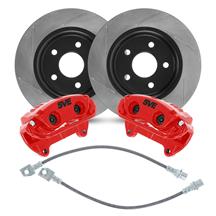 SVE Mustang 13" Cobra Style Front Brake Kit w/ Slotted Rotors  - Red (94-04)