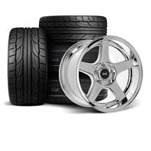 SVE Mustang 03 Cobra Wheel & Drag Nitto Tire Kit - 17x9/10.5  - Deep Dish - Chrome (94-04)
