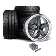 SVE Mustang 5 Lug S89 Wheel & Nitto Tire Kit  - 17x8/9 - Gunmetal (79-93)