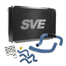 SVE Mustang Aluminum Radiator & Heavy Duty Silicone Hose Kit  - Black (86-93) 5.0