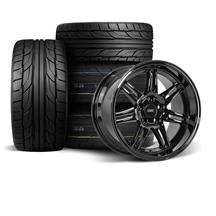 SVE Mustang Anniversary Wheel & Drag Radial Tire Kit - 17x9/10  - Gloss Black (94-04) Nitto NT555 G2 / NT555R2