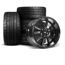 SVE Mustang FR500 Wheel & Nitto Tire Kit - 17x9/10.5 - Gloss Black (94-04)