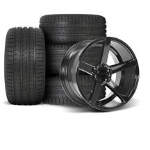 SVE Mustang NVX Wheel & Sumitomo Tire Kit - 18x9/10 - Gloss Black (94-04)