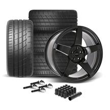 SVE Mustang R355 Wheel & Firestone Tire Kit - 19x10  - Gloss Black (15-23)