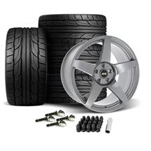 SVE Mustang R355 Wheel & Nitto Tire Kit - 19x10/11 - Titanium Gray (15-23)