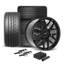 SVE Mustang R357 Wheel & Firestone Tire Kit - 19x10/11  - Gloss Black (15-23)