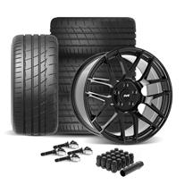 SVE Mustang R357 Wheel & Firestone Tire Kit - 19x10  - Gloss Black (15-23)