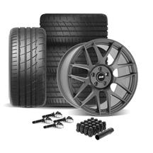 SVE Mustang R357 Wheel & Firestone Tire Kit - 19x10  - Gloss Graphite (15-23)