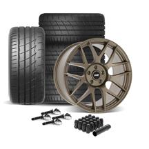 SVE Mustang R357 Wheel & Firestone Tire Kit - 19x10  - Satin Bronze (15-23)