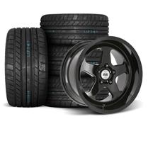 SVE Mustang Saleen SC Style Wheel & Tire Kit - 17x9/10  - Gloss Black - Deep Dish (94-04) M/T Street Comp