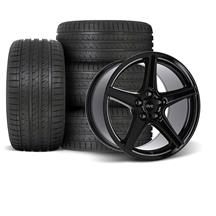 SVE Mustang Saleen Style Wheel & Tire Kit - 18x9  - Black - HTR Z5 Tires (94-04)