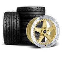 SVE Mustang Series 4 Wheel & Nitto Tire Kit - 18x9/10  - Gloss Gold (94-04)