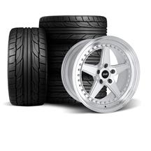 SVE Mustang Series 4 Wheel & Nitto Tire Kit - 18x9/10  - Gloss Silver (94-04)