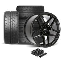 SVE Mustang X500 Wheel & Firestone Tire Kit - 19x10  - Gloss Black (05-14)