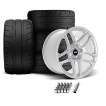 SVE Mustang X500 Wheel & Nitto NT05 Tire Kit - 19x10/11 - Gloss Silver (05-14)