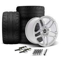 SVE Mustang X500 Wheel & Nitto NT05 Tire Kit - 19x10/11  - Gloss Silver (2024)
