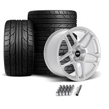 SVE Mustang X500 Wheel & Nitto NT555 G2 Tire Kit - 19x10/11  - Gloss Silver (05-14)