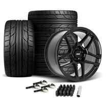 SVE Mustang X500 Wheel & Nitto Tire Kit - 19x10/11  - Gloss Black (24-26)