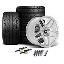 SVE Mustang X500 Wheel & Nitto Tire Kit - 19x10/11  - Gloss Silver (24-26)