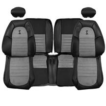 TMI Mustang Cobra Seat Upholstery - Leather  - Dark Charcoal w/ Graphite Inserts (2001) Coupe 43-76521-L741-7042-A