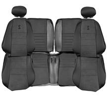 TMI Mustang Cobra Seat Upholstery  - Leather - Dark Charcoal w/ Suede Inserts (03-04) Coupe 43-76523-L741-99-COBRA