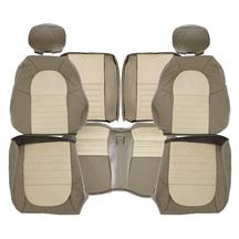TMI Mustang Cobra Seat Upholstery - Leather - Dark Parchment/Medium Parchment (2001) Coupe 43-76521-L741-7088-A