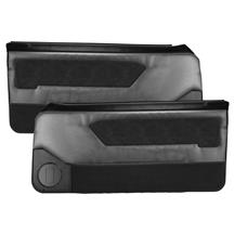 TMI Mustang Door Panels for Power Windows Smoke Gray w/ Black Suede Insert/ Black Carpet (87-89) 10-73107-953-99-801